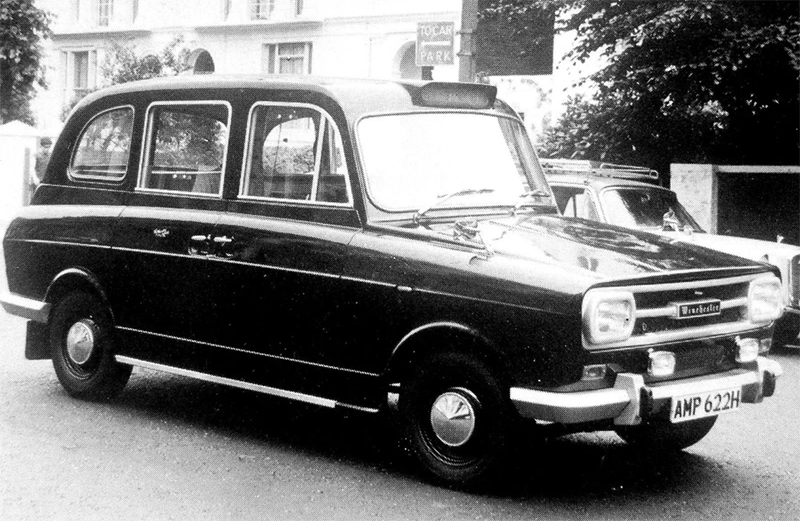 Редкое цельнопластиковое такси Winchester Mk III лондонской компании Winchester Automobiles Ltd.
