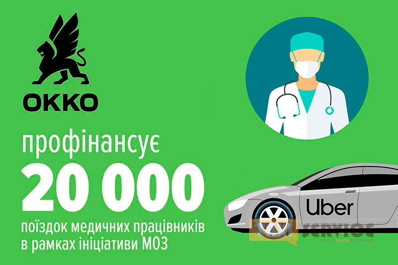Сеть ОККО профинансирует 50 тыс поездок на такси для медработников Украины