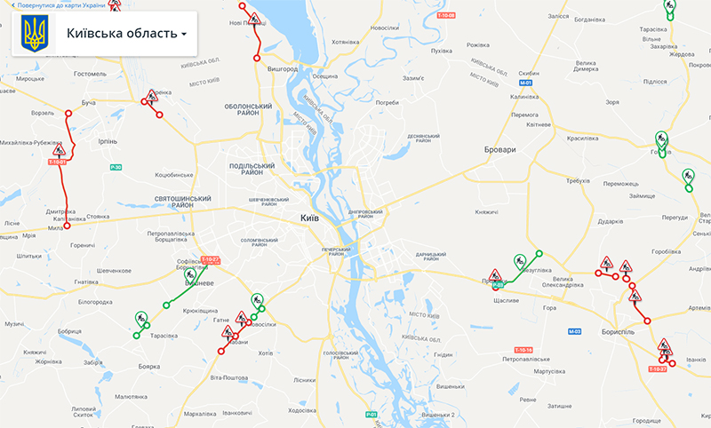 Узнать, на каких дорогах Украины проходит ремонт, теперь можно онлайн