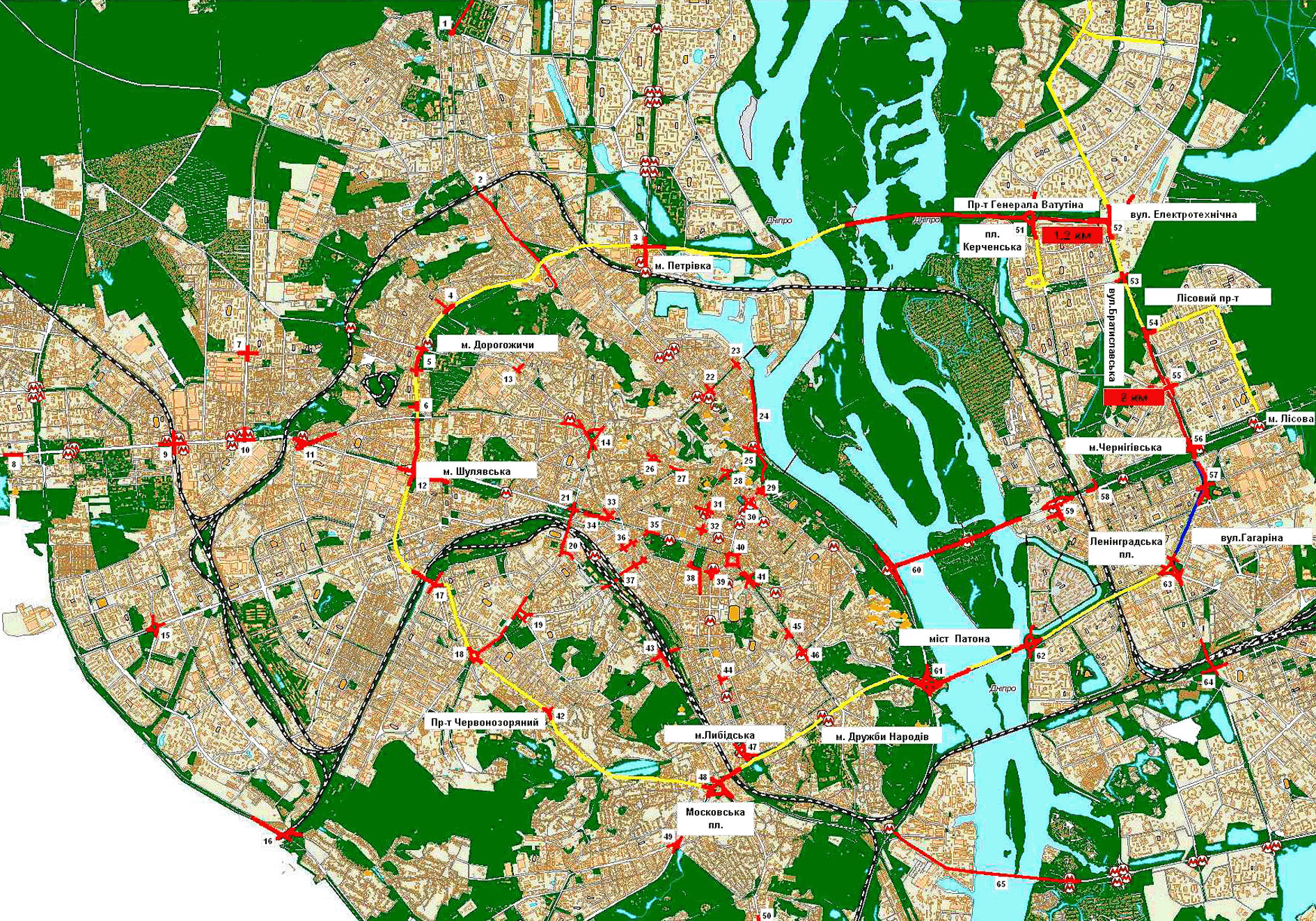 Карта киева с улицами и домами